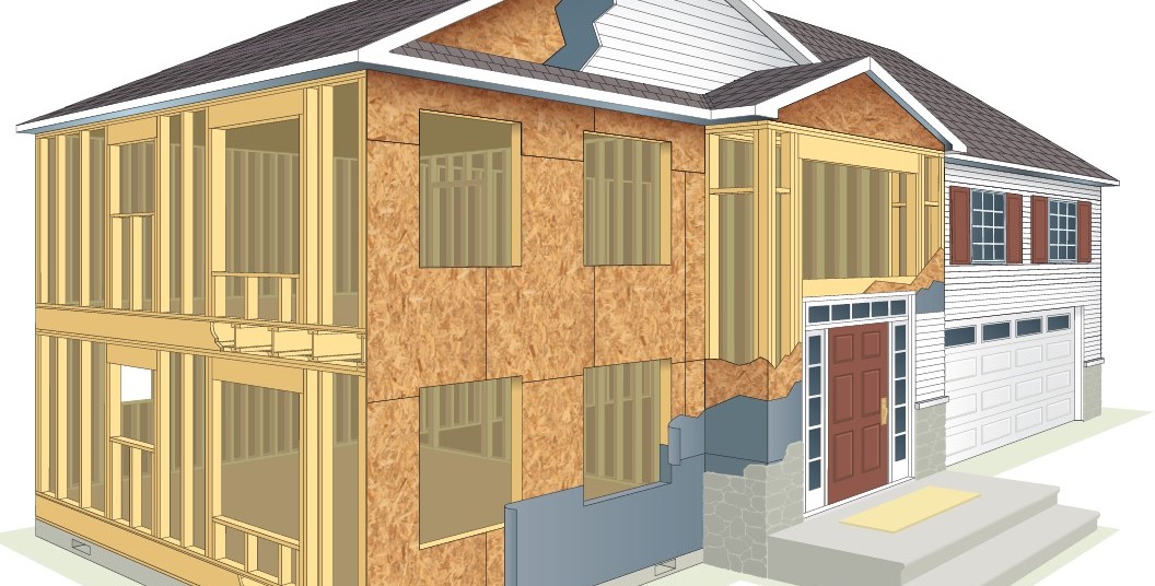 Picture of wall bracing on a newly built house