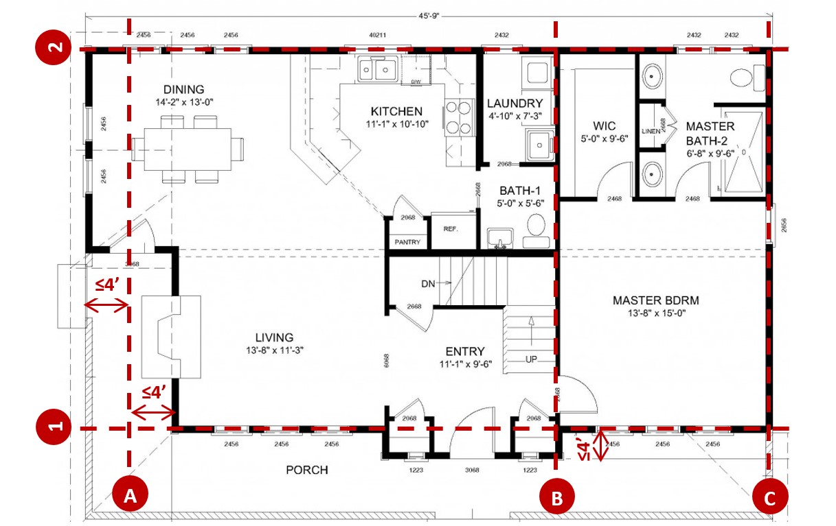 Example of PLACEMENT OF BRACED WALL LINES