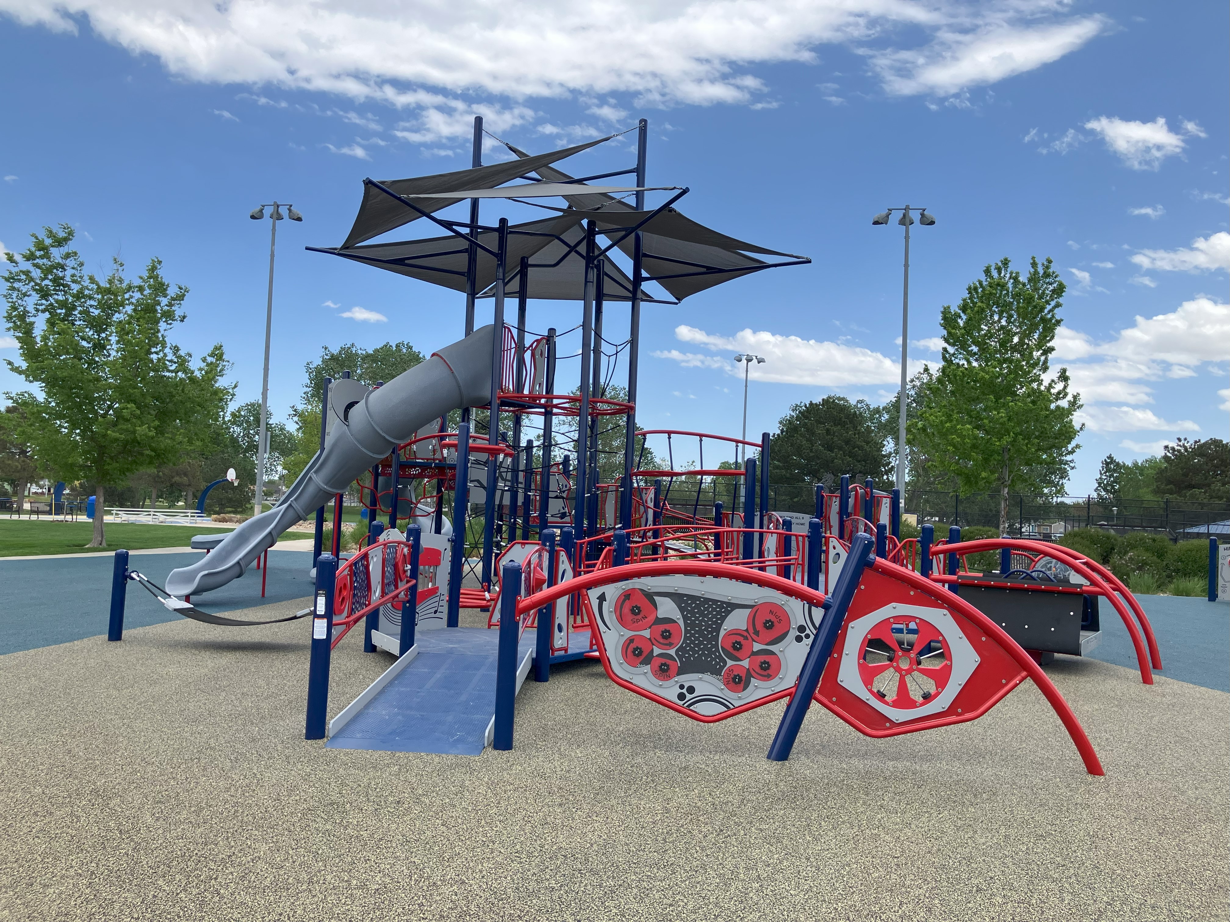 fairfax playground showing interactive panels