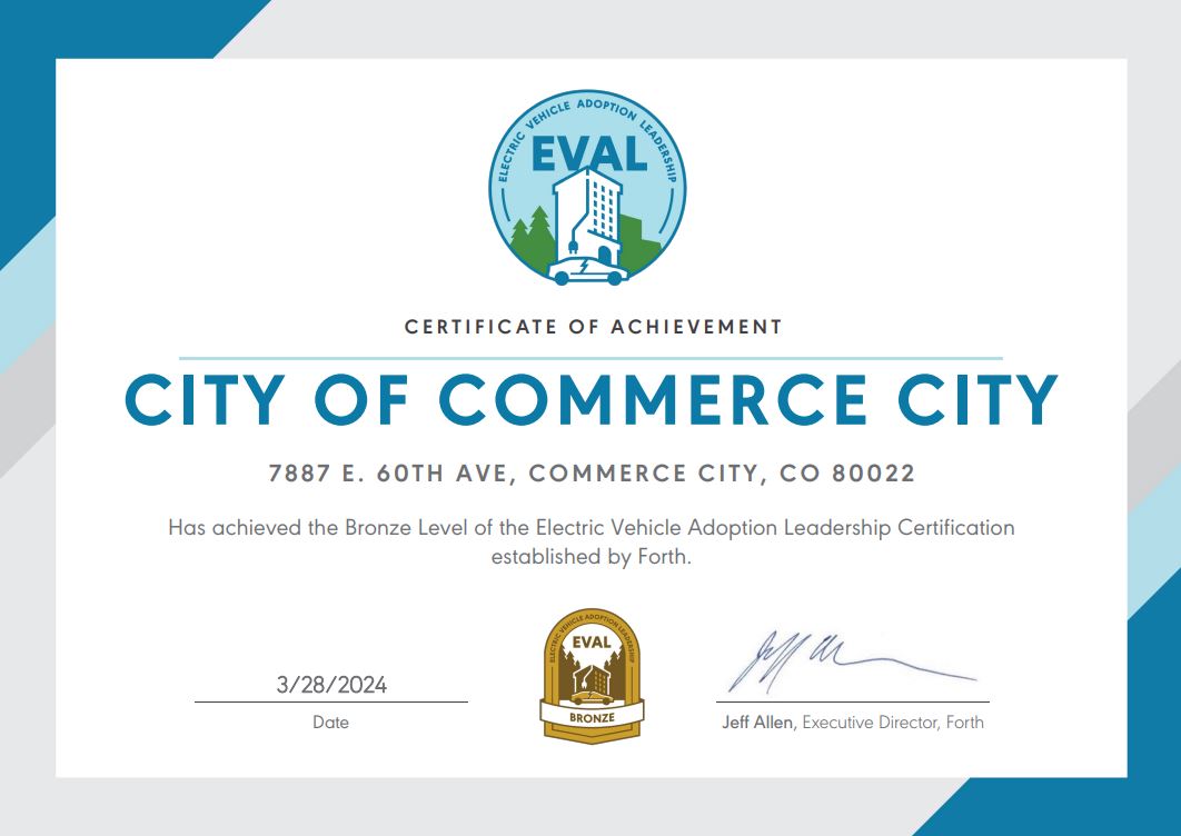 Energy Efficiency and Renewables Award given to the City of Commerce City