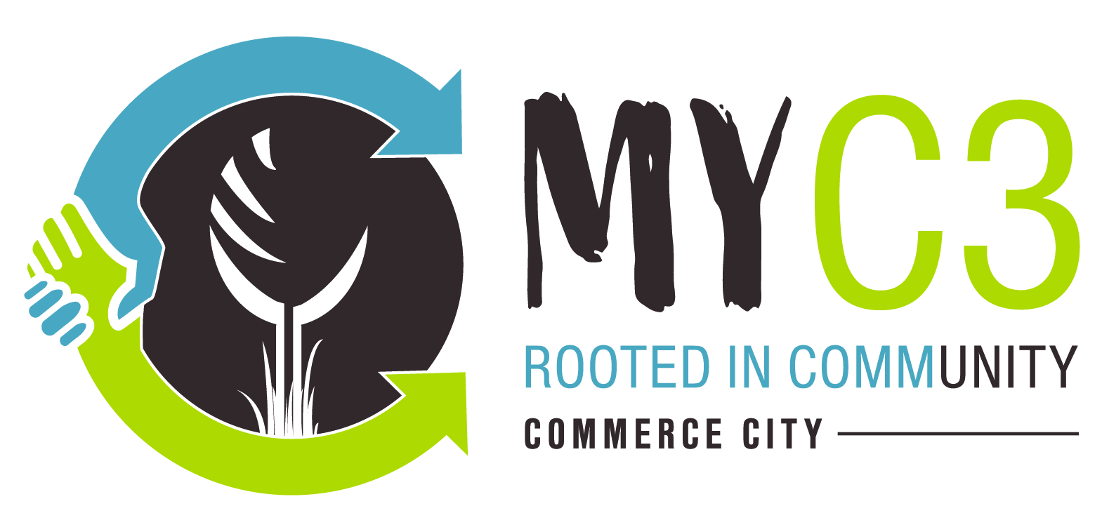Graphic says: MyC3 Rooted in Community Commerce City