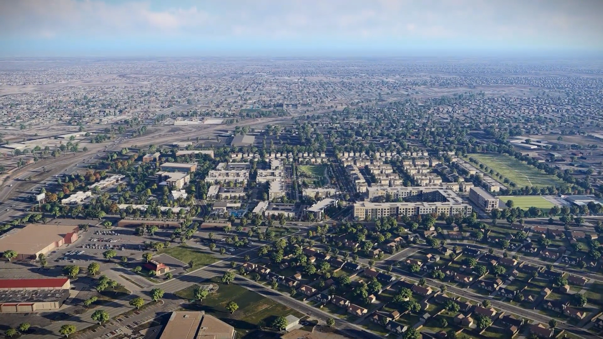 concept art shows a north-facing view of the possible site plan (subject to change)