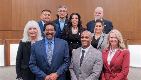 Group shot of nine Commerce City Council Members. 