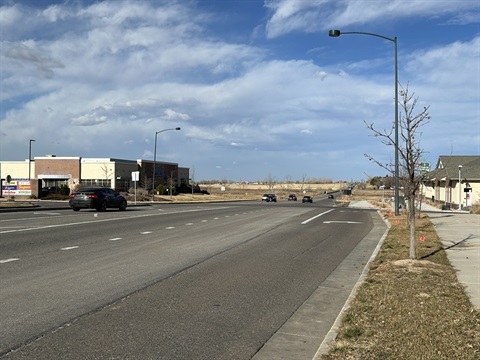 Wide shot of Chambers road at 105th Avenue. 