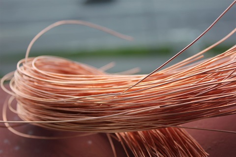 A roll of copper wire. 