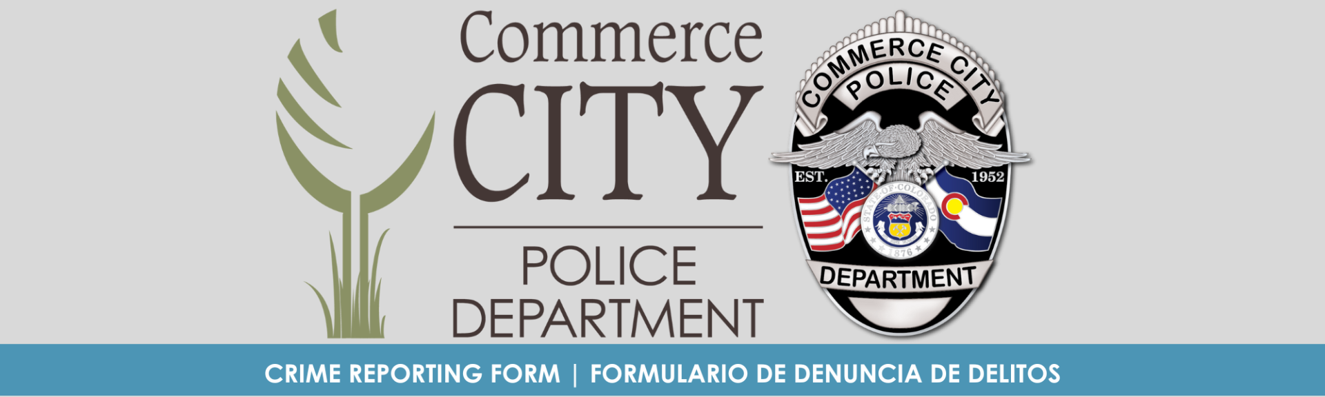 Commerce City Police Department Crime Reporting Form Banner Image