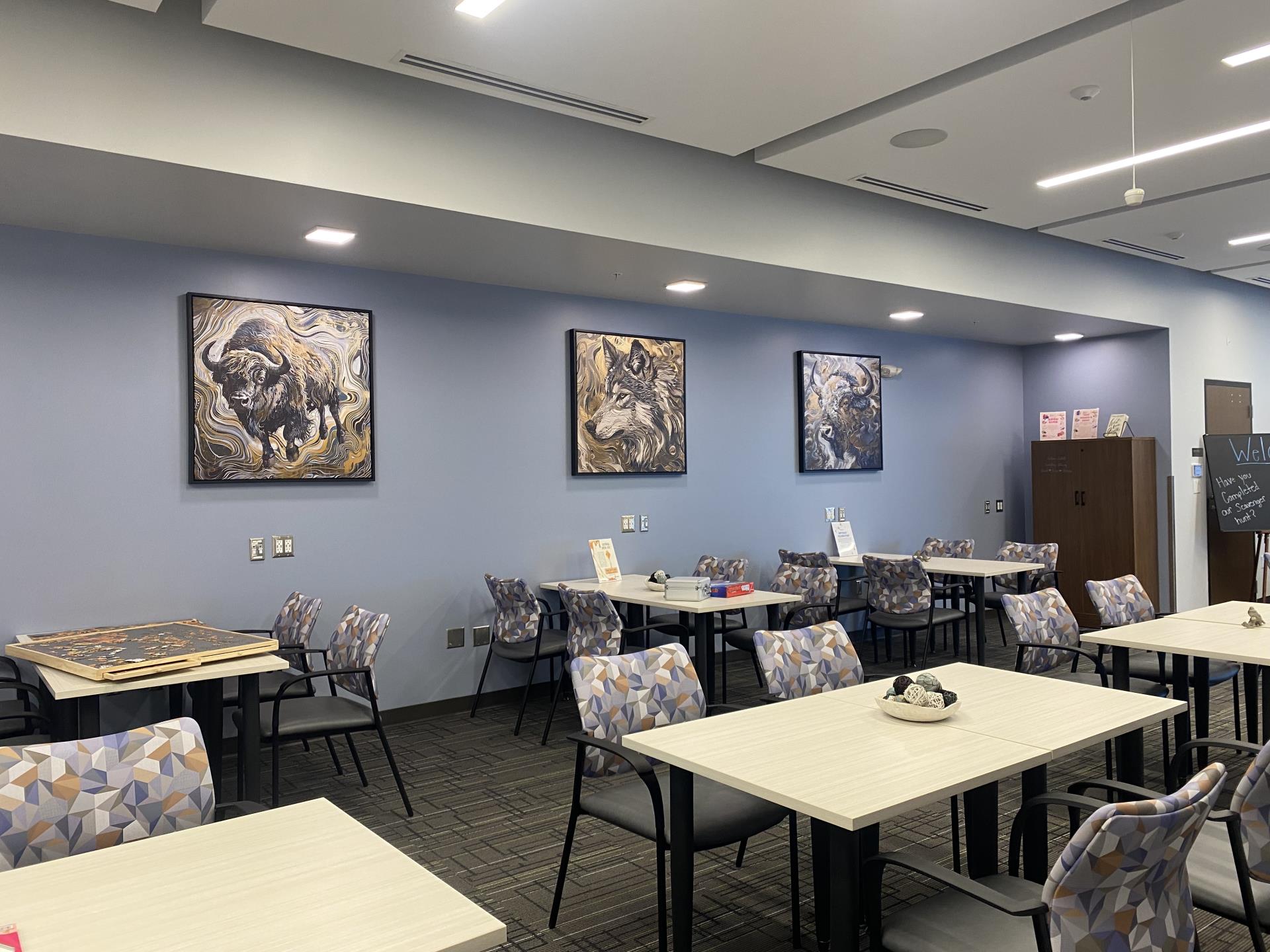 image of Active Adults Center at Bison Ridge-showing tables and chairs