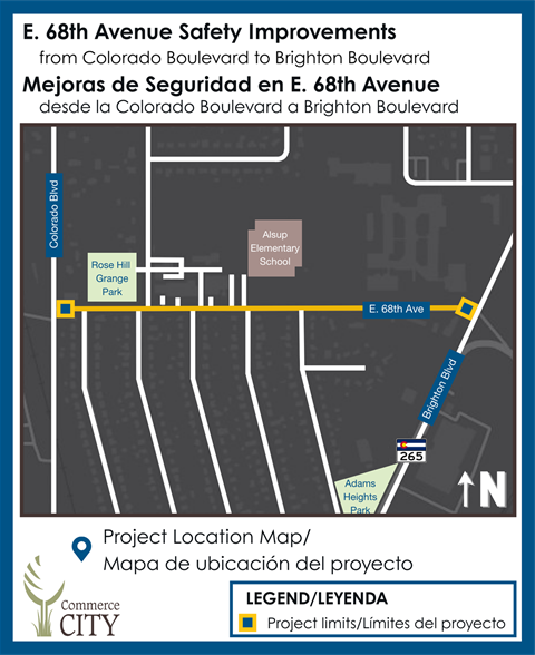 Location map for E. 68th Avenue Project