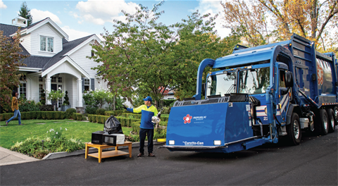 Republic Services truck and driver
