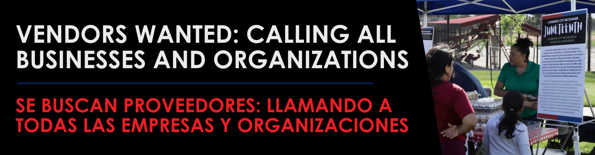Vendors wanted: calling all businesses and organization