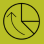Upward pie graph icon. 