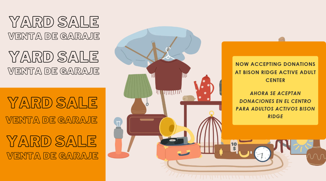 Graphic says Yard Sale. 