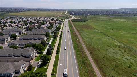 East 96th Avenue arial view looking East