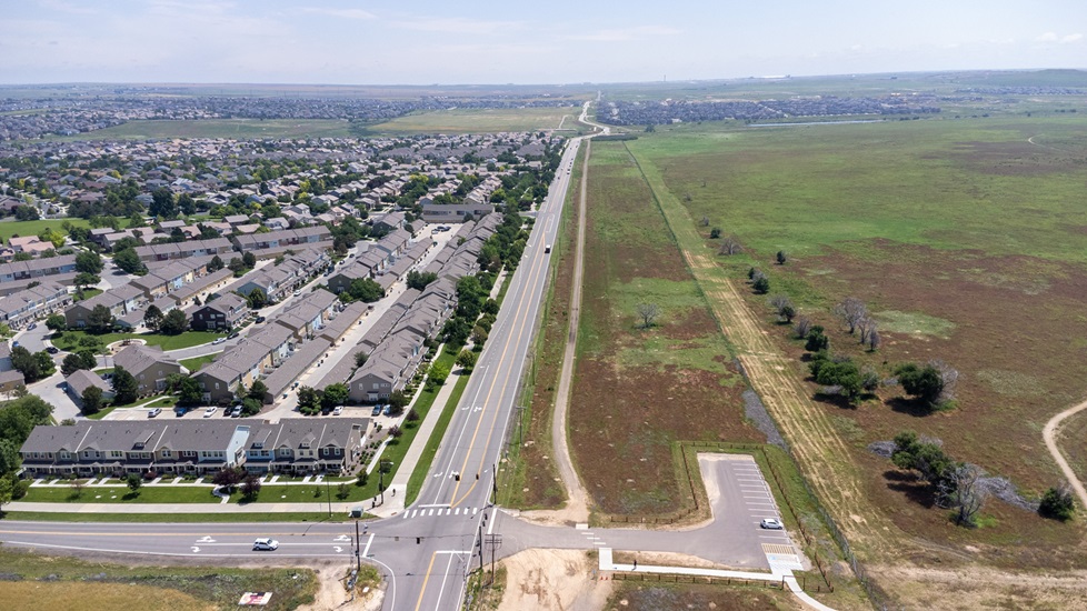 Aerial of 96th Avenue before the widening project